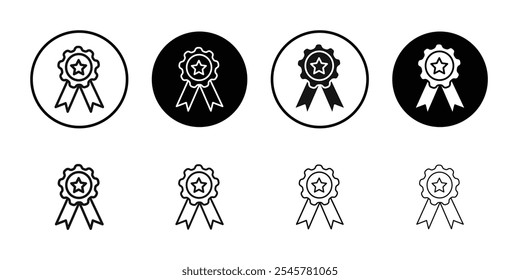 Badge icon flat line symbol set.