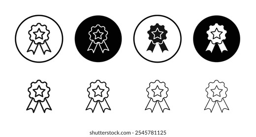 Badge icon flat line symbol set.