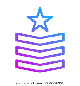 badge icon gradient purple style military illustration vector army element and symbol perfect. Icon sign from modern collection for web.