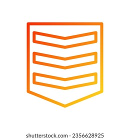 Badge icon gradient red yellow colour military vector army element and symbol perfect.