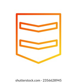 Badge icon gradient red yellow colour military vector army element and symbol perfect.