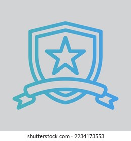 Badge icon in gradient style, use for website mobile app presentation
