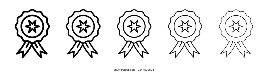 Badge icon graphic set. trendy stroke line style