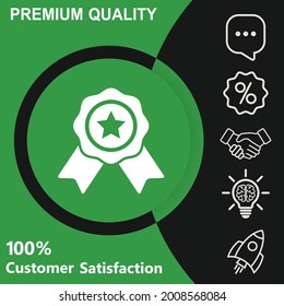 Badge icon. With green and black background option