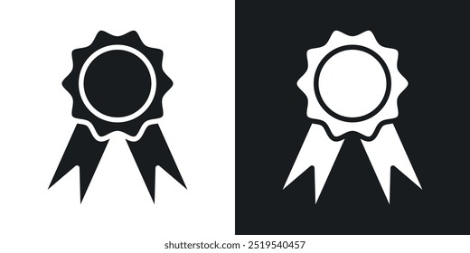 Badge icon icons in black and white filled style