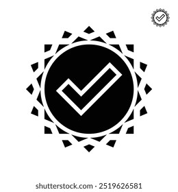 badge icon. Islamic ornament checklist and appreciation. simple design style. Suitable for use for tests, notifications, signs. vector design template