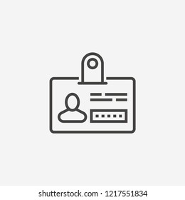 Badge icon isolated on background. Identity card symbol modern, simple, vector, icon for website design, mobile app, ui. Vector Illustration