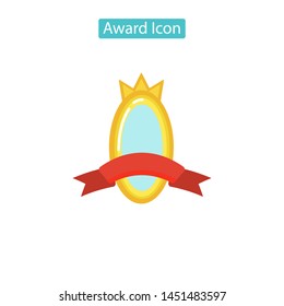 Badge Icon isolated on white background. Flat pictogram for web site design and mobile apps. Vector illustration.