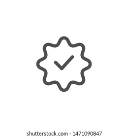 Badge icon isolated on white background. Approved symbol modern, simple, vector, icon for website design, mobile app, ui. Vector Illustration