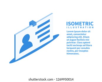 Badge icon. Isometric template for web design in flat 3D style. Vector illustration.
