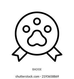 badge icon. Line Art Style Design Isolated On White Background
