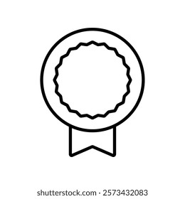 badge icon, line vector isolated on white background. trendy and modern design
