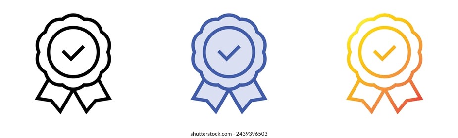badge icon. Linear, Blue Fill and Gradient Style Design Isolated On White Background