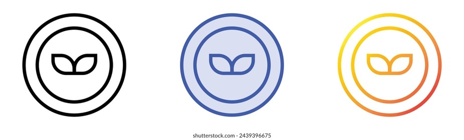 badge icon. Linear, Blue Fill and Gradient Style Design Isolated On White Background
