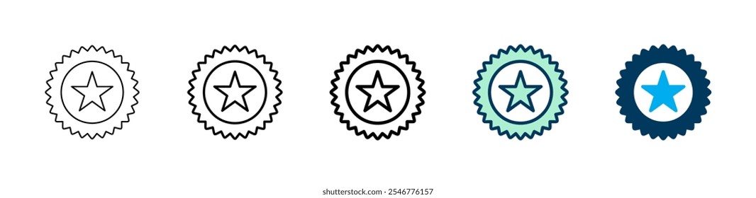 Diseño de logotipo de icono de insignia. Icono de premios Vector. Lograr signos y símbolos. Sello