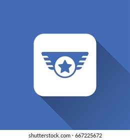 badge icon with long shadow