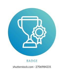 Icono de la insignia Icono de la mini ilustración. Uso Para El Concepto Moderno, Impresión, Ui, Ux Kit, Web Y Desarrollo De App. Vector Relacionado Con La Oficina, La Educación, El Examen Y Más