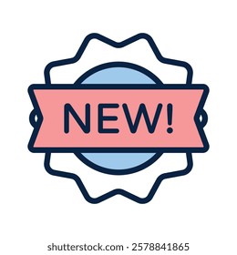 Badge icon with NEW label for new product arrivals