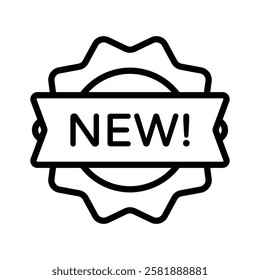 Badge icon with NEW label for new product arrivals