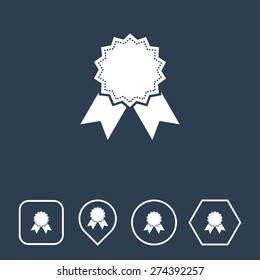 Badge Icon on Flat UI Colors with Different Shapes. Eps-10.