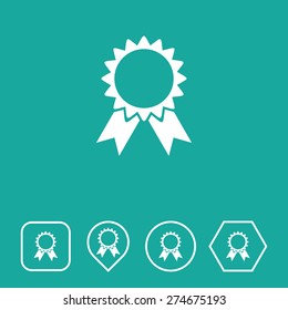 Badge Icon on Flat UI Colors with Different Shapes. Eps-10.