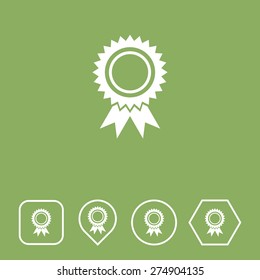 Badge Icon on Flat UI Colors with Different Shapes. Eps-10.