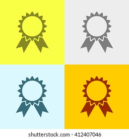 Badge Icon on Four Different Backgrounds. Eps-10.
