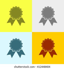Badge Icon on Four Different Backgrounds. Eps-10.