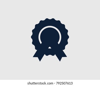 Badge Icon on gray Background.