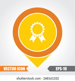 Badge Icon On Map Pointer. Eps.-10.