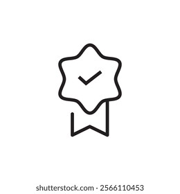 badge icon outline editable stroke vector eps illustration