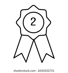Trazo editable del contorno del icono de la insignia. Vector de icono de esquema