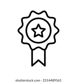 badge icon. Outline style design isolated on white background