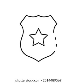 badge icon. Outline style design isolated on white background