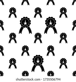 Badge Icon Seamless Pattern, Award Icon Vector Art Illustration