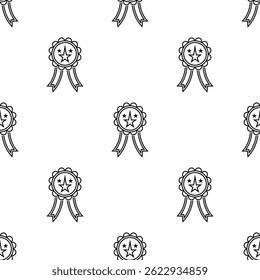 Badge Icon Seamless Pattern, Award Icon Vector Art Illustration