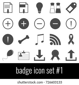 Badge. Icon set 1. Gray icon on white background.
