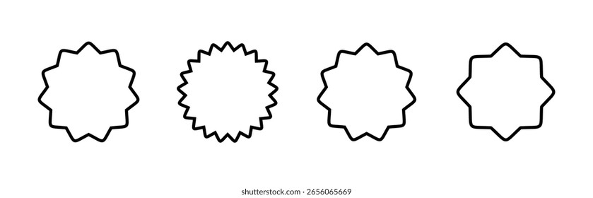 Symbolsatz für Abzeichen. Auszeichnungen-Symbol. Erreichen. Stempel