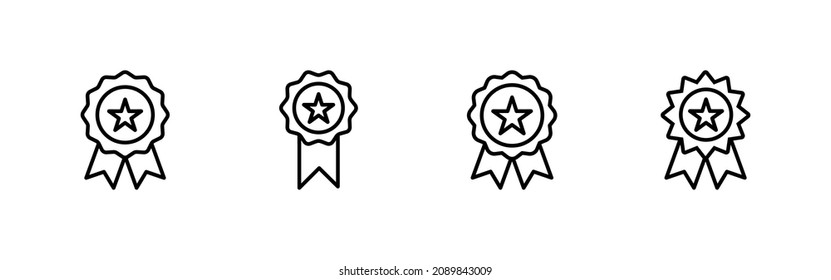 Badge-Symbol-Set. Awards Symbol Vektor. Zeichen und Symbole erreichen
