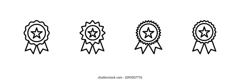 Conjunto de iconos de la marca. Vector de icono de premios. Lograr signos y símbolos