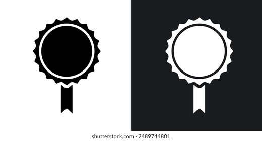 Badge icon set in black and white solid style.