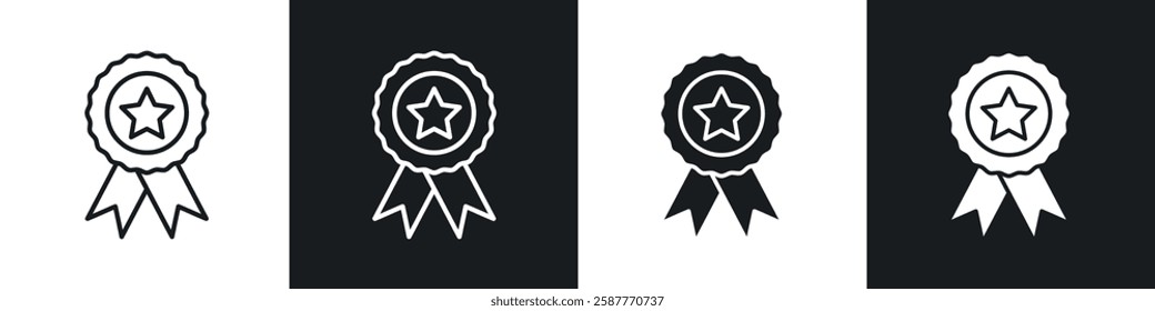 Badge icon set black and white colors. Graphic Vector icons pack