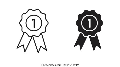 Badge icon set in thin line. vector illustrations for web