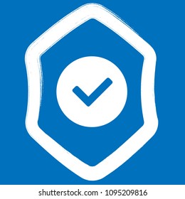 badge icon with shield and check mark. vector illustration.
