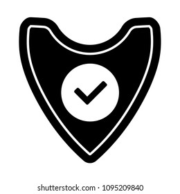 badge icon with shield and check mark. vector illustration.