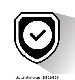 badge icon with shield and check mark. vector illustration.