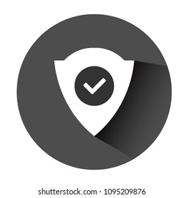 badge icon with shield and check mark. vector illustration.