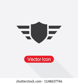 Badge Icon, Shield Wings Premium Icon Vector Illustration Eps10
