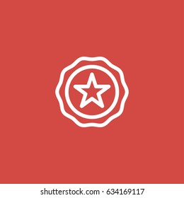 badge icon. sign design. red background