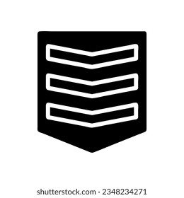 Badge icon solid black colour military vector army element and symbol perfect.